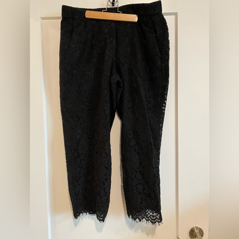 J. Crew Easy Pant in Black Lace